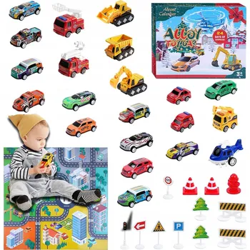 Kalendář Adventní kalendář na Vánoce s hračkami auta – 24 dní