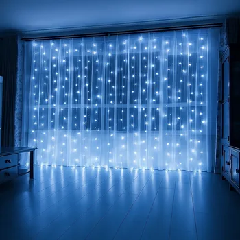 Vánoční dekorace Nastrojan vánoční osvětlení venkovní, světelná LED záclona 200 ks/3,5 m bílá teplá