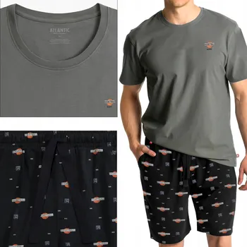 Pánské pyžamo ATLANTIC pánské pyžamo krátký rukáv krátké kalhoty wl25 SPORT NMP khaki M