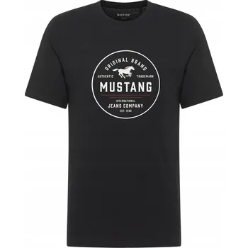 Pánské tričko Mustang Style Alex Černé Klasický střih Bavlna 4XL
