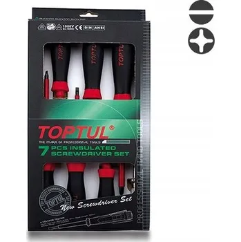 Šroubovák SADA IZOLOVANÝCH ŠROUBOVÁKŮ 7 KS 1000V PRO ELEKTRIKÁŘE TOPTUL