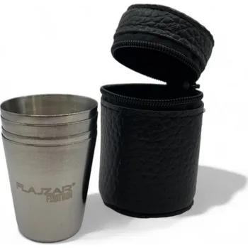 Kempingové nádobí Flajzar sada nerezových kalíšků v obalu černá