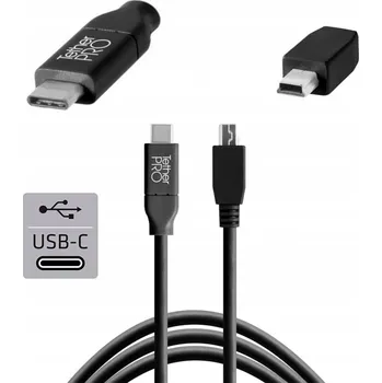 Kabel do PC Tether Tools USB-C na 2.0 Mini B 5-Pin kabel 4,60m černý