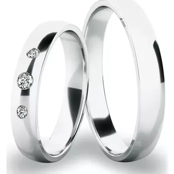 Prsten Snubní prsteny bílé zlato 585 zirkon 0.055 ct SP-286-03