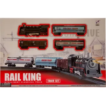 Vláček a vláčkodráha ELEKTRICKÁ VLÁČKODRÁHA S VLAKEM A KOLEJEMI, SADA 21 DÍLŮ, ZVUK A SVĚTLO