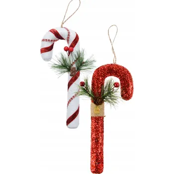 Vánoční dekorace Brokátová ozdoba Vánoční hůlka 20 cm 1 ks