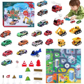 Kalendář ADVENTNÍ KALENDÁŘ PRO DĚTI INŽENÝRSKÁ VOZIDLA STAVBA AUTA MAPA