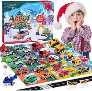 Kalendář ADVENTNÍ KALENDÁŘ PRO CHLAPCE AUTÍČKA VOZIDLA AUTÍČKA NA DÁREK 24 dní
