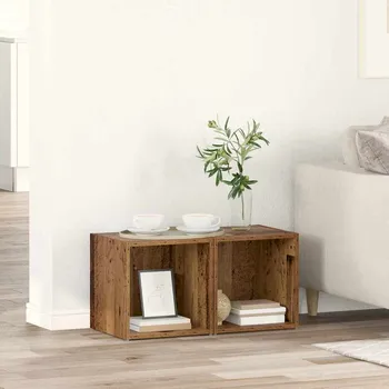 Televizní stolek Sestava TV skříněk Nástěnný 2 pcs Staré dřevo 37 x 35 x 37,5 cm