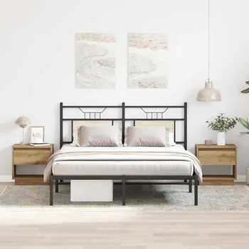 Ložnice Noční stolek se zásuvkou 2 pcs Artisanový dub 45 x 34 x 44 cm