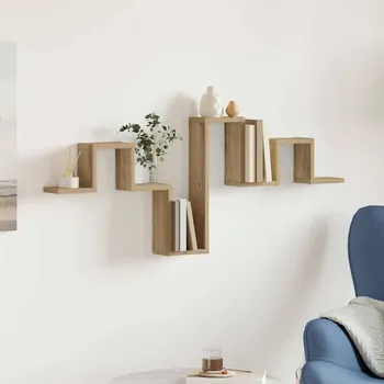 police Nástěnná polička Nástěnný Artisanový dub 104,5 x 43 x 10 cm