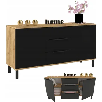 Komoda Komoda Krak Meble 150 x 40 x 76 cm dub craft zlatý matný