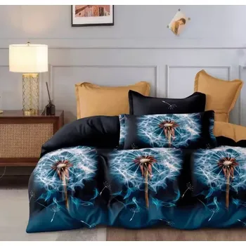 Povlečení NOVINKA 2025 ! EXKLUZIVNÍ OBOUSTRANNÉ BAVLNĚNÉ POVLEČENÍ NA FRANCOUZSKOU PŘIKRÝVKU 200x220 / 70x90cm - NOČNÍ PAMPELIŠKY