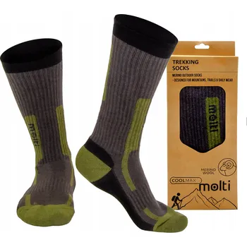 Pánské ponožky Ponožky prodyšné VLNĚNÉ merino TREKOVÉ do hor pánské 43-46