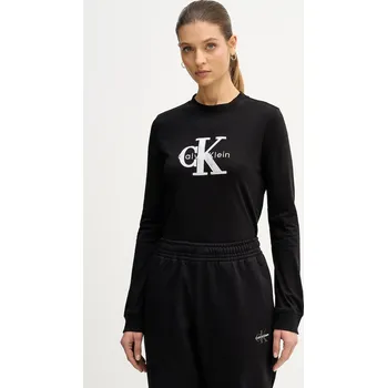 Pánské tričko Bavlněné tričko s dlouhým rukávem Calvin Klein Jeans LV047E820G černá 99X, vel. M