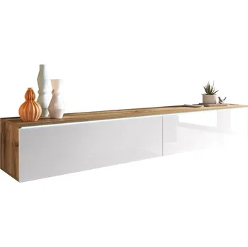 Obývací pokoj Závěsná skříňka RTV police pod TV 180 cm wotan/bílá