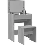 Toaletní stolek se stoličkou šedý sonoma 130 x 50 x 132,5 cm