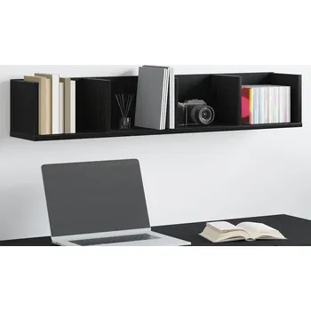 police Nástěnná polička Černý dub 100 x 18 x 18 cm kompozitní dřevo