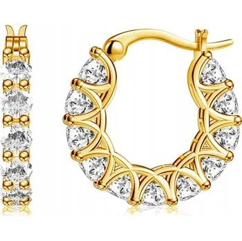 Náušnice ZLATÉ NÁUŠNICE ELEGANTNÍ ANGLICKÉ S ZIRKONY