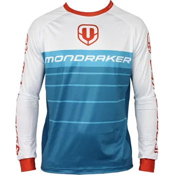 Cyklistické oblečení Pánský cyklistický dres s dlouhým rukávem MONDRAKER-Enduro/Trail Jersey long, petrol/white/red Mix XS