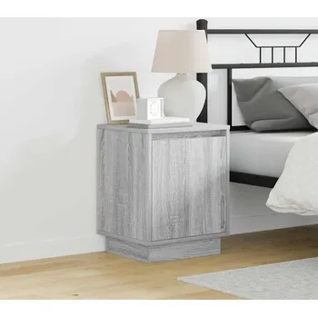 Ložnice Noční skříňka 2 pcs Šedá 39 x 34,5 x 50 cm Kompozitní dřevo
