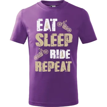 DOBRÝ TRIKO Dětské tričko Basic Eat sleep ride Velikost: 110 /4 roky, Barva: Fialová