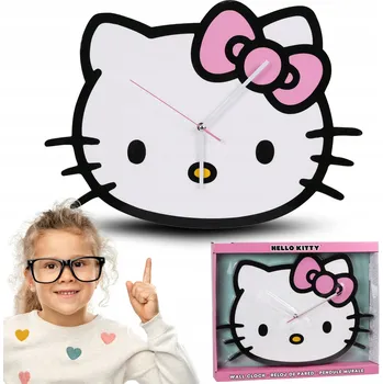 Hodiny Hello Kitty Nástěnné hodiny XL do dětského pokoje VELKÉ analogové 50x35,5 cm