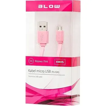 Datový kabel Kabel Blow USB - microUSB typ B, 1 m, růžový