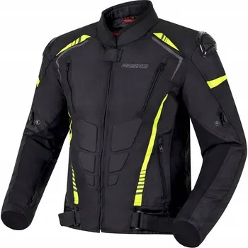 Moto bunda Textilní bunda Ozone Pulse Black/Flo Yellow L