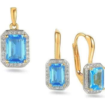 Souprava šperků Zlatá topasová souprava s diamanty Skye IZBR895YS + dárkové balení LUXUS zdarma