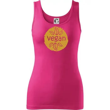 Dámské tričko Vegan hnědá kruh - Dámské tílko - L ( Purpurová )