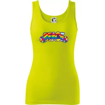 Peace nápis duhový - Dámské tílko - XS ( Limetková )