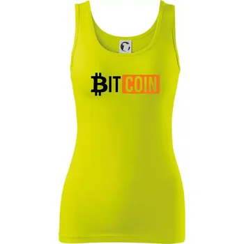 Dámské tričko Bitcoin nápis - Dámské tílko - M ( Limetková )