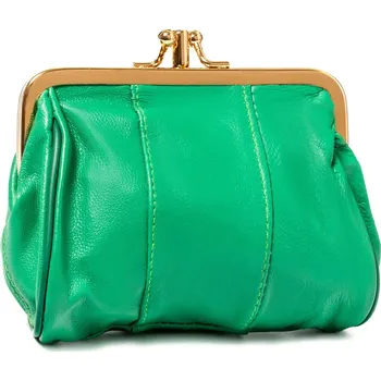 Dámská kožená peněženka dvoukomorová na patentek elegantní měkká kůže