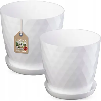 Květináč Květináč plast bílý Kadax 25 cm x 25 cm x 23 cm