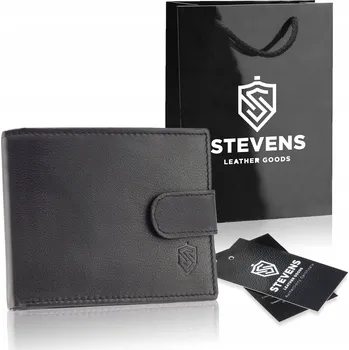 Stevens peněženka z pravé lícové kůže černá - muž