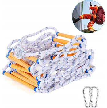 Žebřík 10m Žebřík s karabinou, nosnost 200 kg.