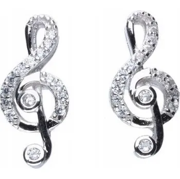 Náušnice Stříbrné náušnice 925 houslový klíč 1,64g