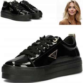 Dámské tenisky Dámské Kožené Polobotky Černé FILIPPO Sportovní Tenisky Šněrovací Velikost 37