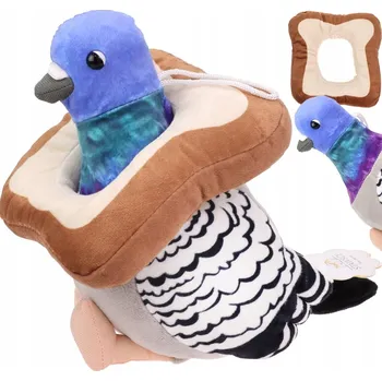 plyšák PLYŠOVÁ HOLUBICE S CHLEBEM holoubek PLYŠOVÁ HRAČKA pták plyšák 30 cm