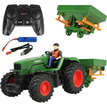 autíčko TRAKTOR NA DÁLKOVÉ OVLÁDÁNÍ NA AKUMULÁTOR, PILOT R/C, PŘÍVĚS, VOZIDLO, HRAČKA