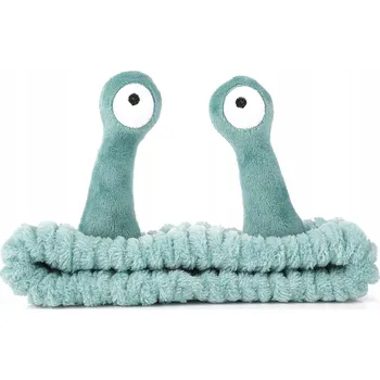 Čelenka Plyšová kosmetická čelenka do vlasů Hlemýžď na make-up a mytí obličeje, zelená