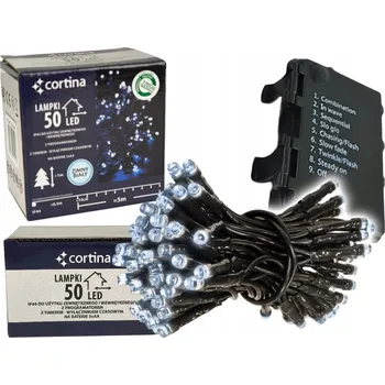 Vánoční dekorace VÁNOČNÍ OSVĚTLENÍ NA STROMEČEK NA BATERIE 50 LED S FUNKCÍ ČASOVAČE, DÉLKA 5 METRŮ, NA STROMEČEK