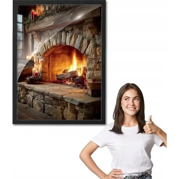 Obraz Obraz s rámem vzor ÚTULNÝ KRB černý rámeček 30x40 na zeď, do obýváku