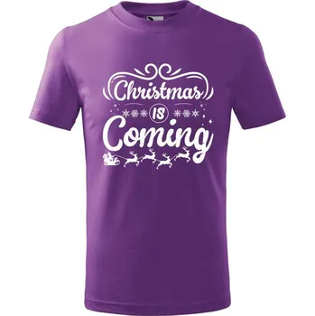 DOBRÝ TRIKO Dětské tričko Christmas coming Velikost: 110 /4 roky, Barva: Fialová