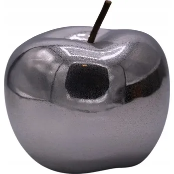 Obraz KERAMICKÁ FIGURKA JABLKO STŘÍBRO DEKORACE DO OBÝVÁKU ELEGANTNÍ