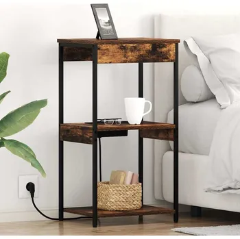 Ložnice Noční skříňka Kouřový dub 41 x 31 x 76 cm kompozitní dřevo