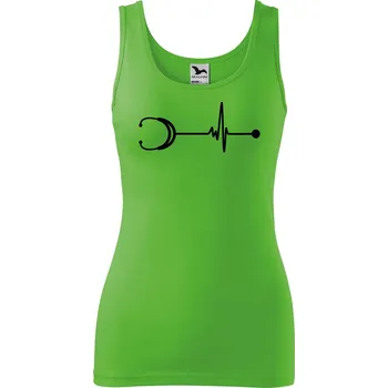 DOBRÝ TRIKO Dámské tílko s potiskem Tep stetoskop Velikost: L, Barva: Apple green
