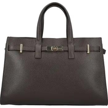 Luxusní dámská kožená kabelka do ruky Brina, tmavě hnědá