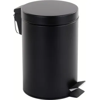 Odpadkový koš ODPADKOVÝ KOŠ KOVOVÝ ČERNÝ KULATÝ S PEDÁLEM 3 L 22 X 17 X 25,5 CM